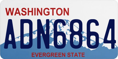 WA license plate ADN6864