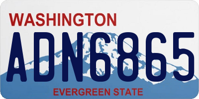 WA license plate ADN6865