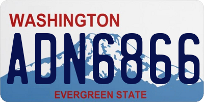 WA license plate ADN6866