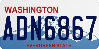WA license plate ADN6867