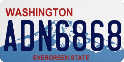 WA license plate ADN6868