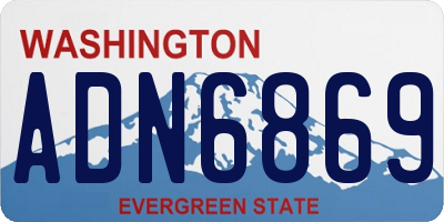 WA license plate ADN6869