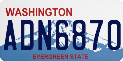 WA license plate ADN6870