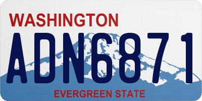 WA license plate ADN6871