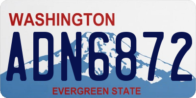 WA license plate ADN6872