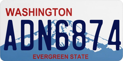 WA license plate ADN6874