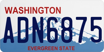 WA license plate ADN6875