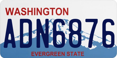 WA license plate ADN6876