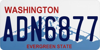WA license plate ADN6877