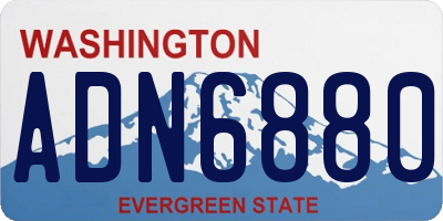 WA license plate ADN6880