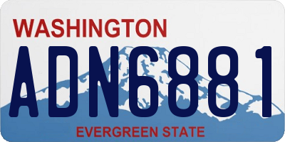 WA license plate ADN6881