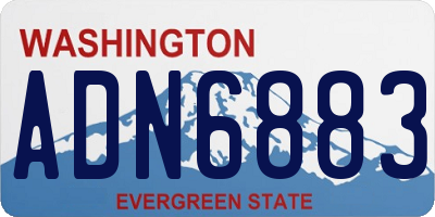 WA license plate ADN6883