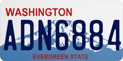WA license plate ADN6884