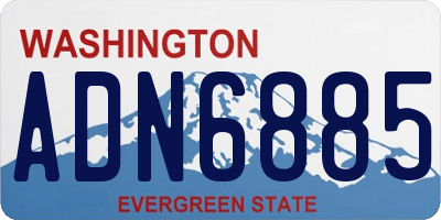WA license plate ADN6885