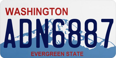 WA license plate ADN6887
