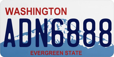 WA license plate ADN6888