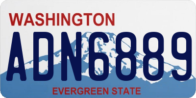 WA license plate ADN6889
