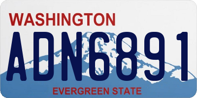 WA license plate ADN6891