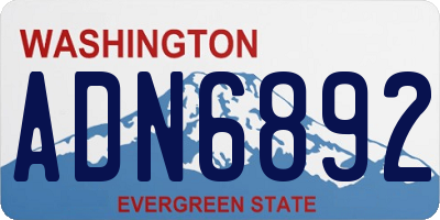 WA license plate ADN6892