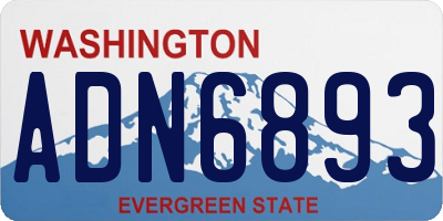 WA license plate ADN6893