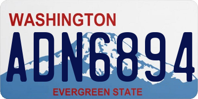 WA license plate ADN6894