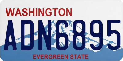 WA license plate ADN6895