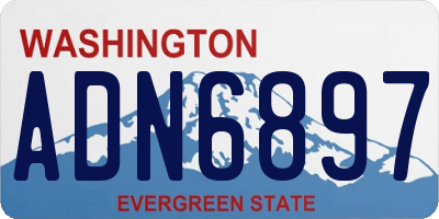 WA license plate ADN6897