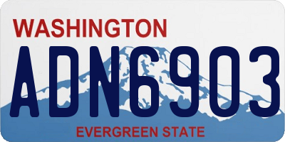 WA license plate ADN6903