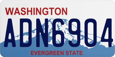 WA license plate ADN6904