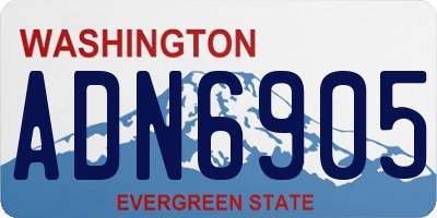 WA license plate ADN6905