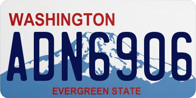 WA license plate ADN6906