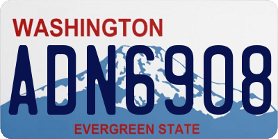 WA license plate ADN6908