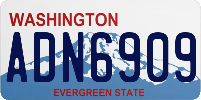 WA license plate ADN6909