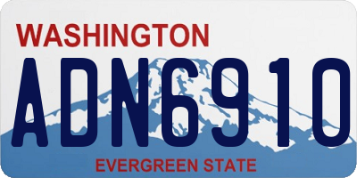 WA license plate ADN6910