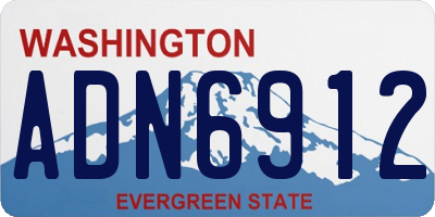 WA license plate ADN6912