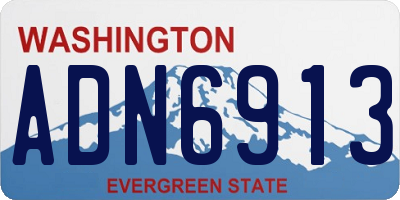 WA license plate ADN6913