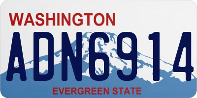 WA license plate ADN6914