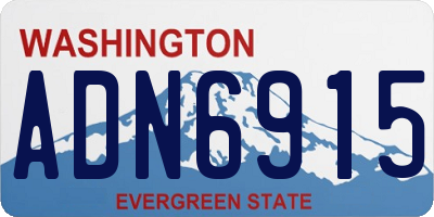 WA license plate ADN6915
