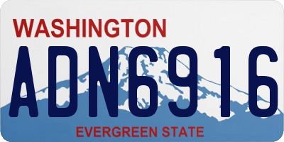 WA license plate ADN6916
