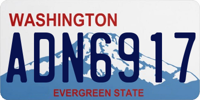 WA license plate ADN6917