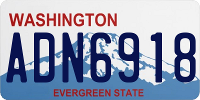 WA license plate ADN6918