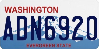 WA license plate ADN6920