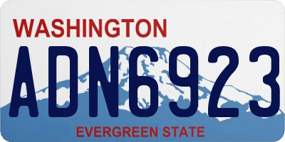 WA license plate ADN6923