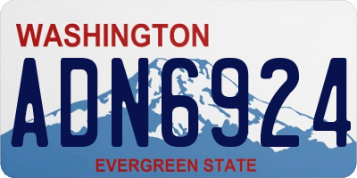 WA license plate ADN6924