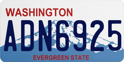 WA license plate ADN6925
