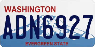 WA license plate ADN6927