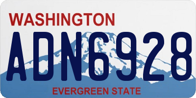 WA license plate ADN6928