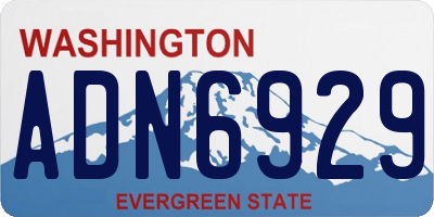 WA license plate ADN6929