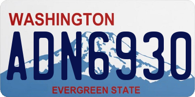 WA license plate ADN6930