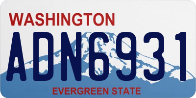 WA license plate ADN6931